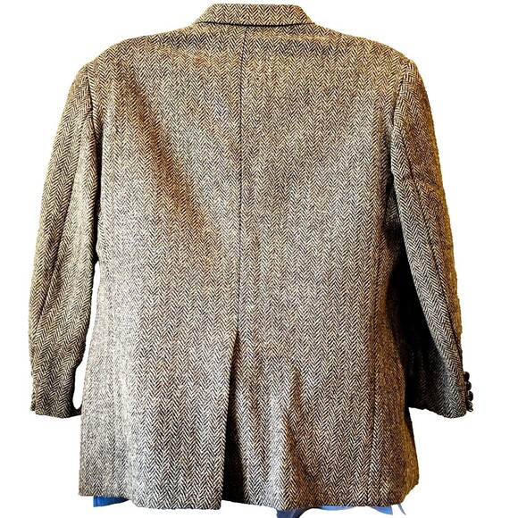 Harris Tweed Brookford Vintage Sport Coat Gray Herringbone Scottish Wool 44S USA - Picture 12 of 16